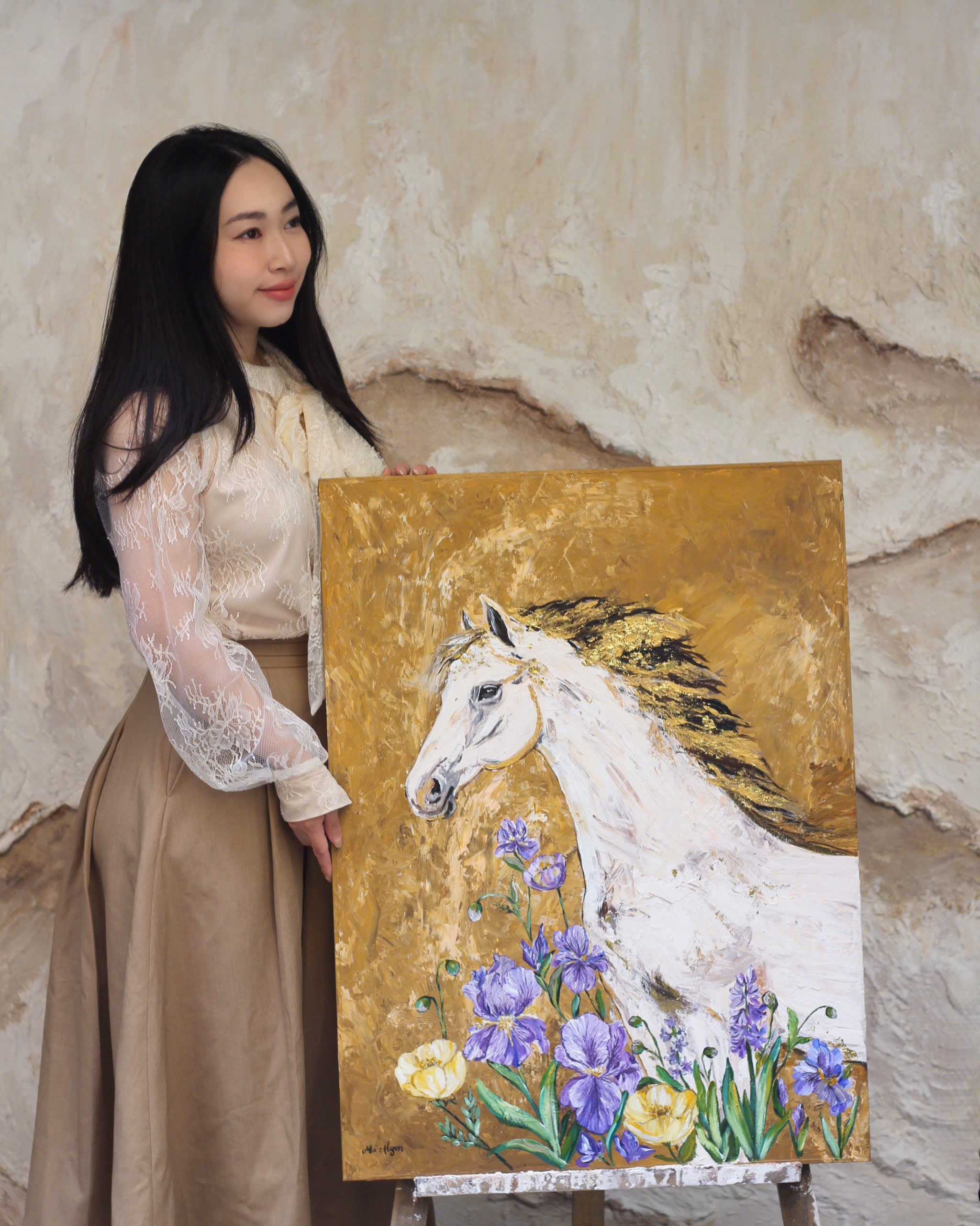 Cơn “sốt” tranh ngựa năm 2026: Ẩn ý phía sau bức “Bạch Mã Kim Hoa” khiến giới trẻ săn tìm